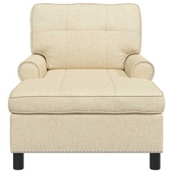Chaise longue avec coussin Crème 91 x 157 x 91 cm tissu 618100618100