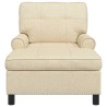 Chaise longue avec coussin Crème 91 x 157 x 91 cm tissu 618100618100