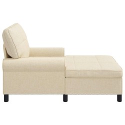 Chaise longue avec coussin Crème 91 x 157 x 91 cm tissu 618100618100