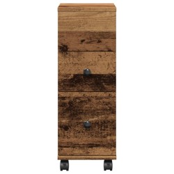 Meuble étroit de salle de bain à roulettes vieux bois 618102618102