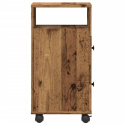 Meuble étroit de salle de bain à roulettes vieux bois 618102618102