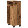 Meuble étroit de salle de bain à roulettes vieux bois 618102618102