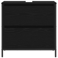 Meuble de salle de bain lavabo tiroirs chêne noir 60x34,5x60 cm 618104618104