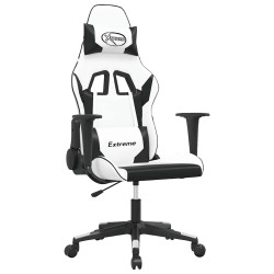 Chaise de jeu de massage Blanc et noir Similicuir 618107618107