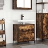 Meuble de salle de bain lavabo tiroirs chêne fumé 60x34,5x60 cm 618110618110