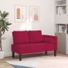 Chaise longue avec coussins rouge bordeaux velours 618111618111