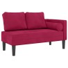 Chaise longue avec coussins rouge bordeaux velours 618111618111