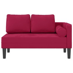 Chaise longue avec coussins rouge bordeaux velours 618111618111