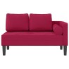 Chaise longue avec coussins rouge bordeaux velours 618111618111