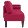 Chaise longue avec coussins rouge bordeaux velours 618111618111