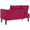 Chaise longue avec coussins rouge bordeaux velours 618111618111