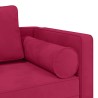 Chaise longue avec coussins rouge bordeaux velours 618111618111