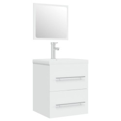 Meuble lavabo avec bassin intégré Blanc Bois d'ingénierie 618112618112