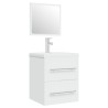 Meuble lavabo avec bassin intégré Blanc Bois d'ingénierie 618112618112