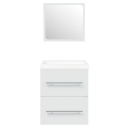 Meuble lavabo avec bassin intégré Blanc Bois d'ingénierie 618112618112