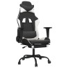 Chaise de jeu de massage avec repose-pied Noir&Blanc Similicuir 618117618117