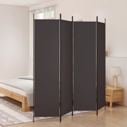 Cloison de séparation 4 panneaux Marron 200x200 cm Tissu 618118618118
