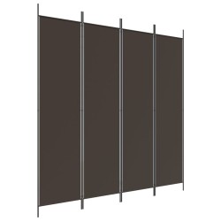 Cloison de séparation 4 panneaux Marron 200x200 cm Tissu 618118618118