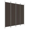 Cloison de séparation 4 panneaux Marron 200x200 cm Tissu 618118618118