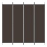 Cloison de séparation 4 panneaux Marron 200x200 cm Tissu 618118618118