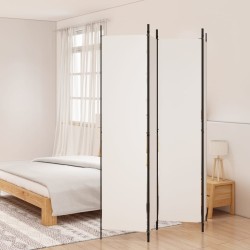 Cloison de séparation 4 panneaux Blanc 200x220 cm Tissu 618119618119