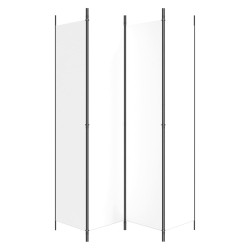 Cloison de séparation 4 panneaux Blanc 200x220 cm Tissu 618119618119