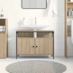 Meuble de Lavabo de Salle de Bain Marron 80 x 30 x 60 cm 618122618122