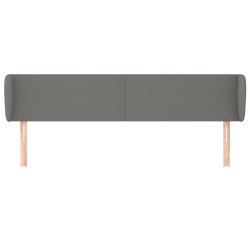 Tête de lit avec oreilles Gris foncé 203x16x78/88 cm Tissu 618123618123