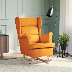 Chaise à bascule jaune foncé 74x90x102 cm tissu 618126618126