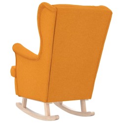 Chaise à bascule jaune foncé 74x90x102 cm tissu 618126618126