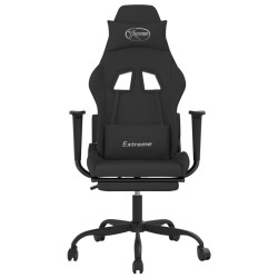 Chaise de jeu de massage avec repose-pied Noir Tissu 618128618128