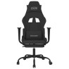Chaise de jeu de massage avec repose-pied Noir Tissu 618128618128
