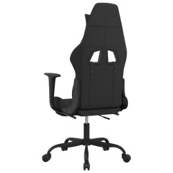 Chaise de jeu de massage avec repose-pied Noir Tissu 618128618128
