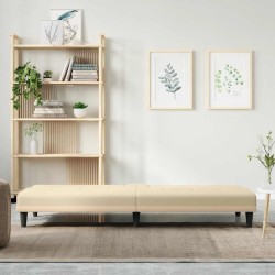 Canapé-lit avec porte-gobelets crème tissu 618136618136