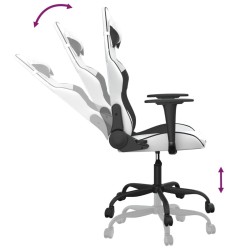 Chaise de jeu de massage Blanc et noir Similicuir 618137618137