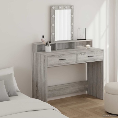 Table de Toilette Gris 100 x 41 x 140 cm Bois d'ingénierie 618138618138