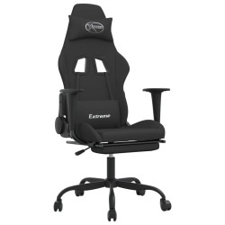 Chaise de jeu avec repose-pied Noir Tissu 618142618142