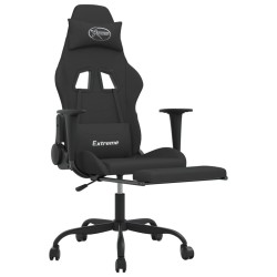 Chaise de jeu avec repose-pied Noir Tissu 618142618142