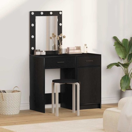 Table de Toilette 2 pcs Noir 50 x 41 x 135 cm Bois d'ingénierie 618152618152