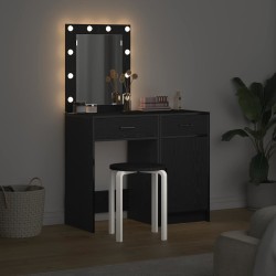 Table de Toilette 2 pcs Noir 50 x 41 x 135 cm Bois d'ingénierie 618152618152