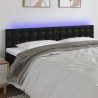 Tête de lit à LED Noir 200x5x78/88 cm Similicuir 618159618159