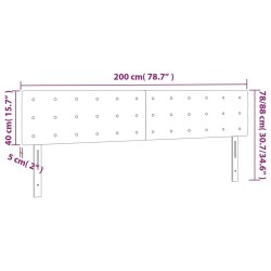 Tête de lit à LED Noir 200x5x78/88 cm Similicuir 618159618159
