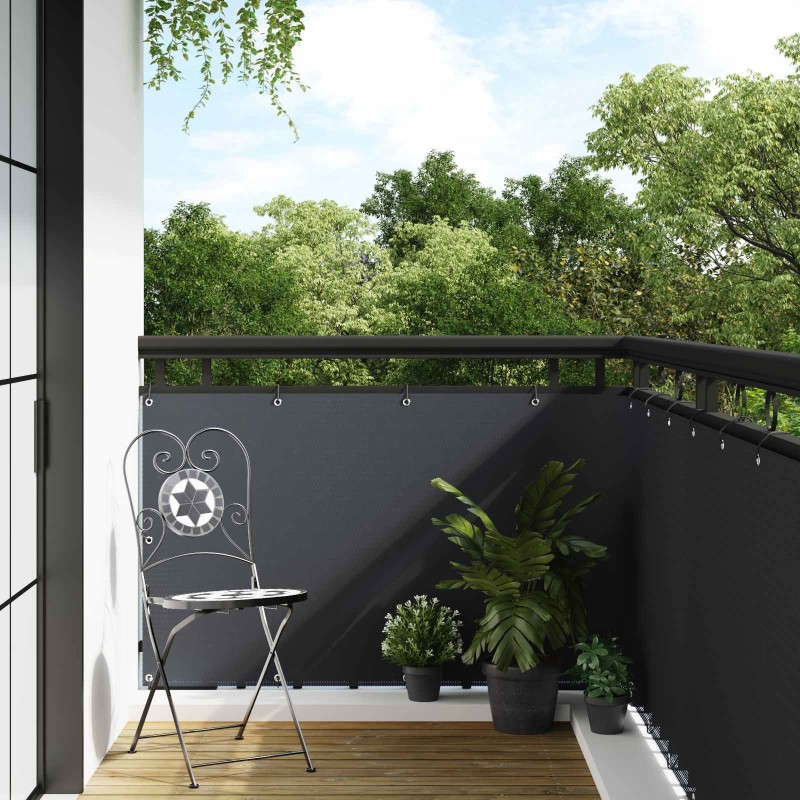 Écran de Balcon avec Œillets Anthracite 618162618162