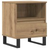 Table de chevet chêne artisanal 40x35x50 cm bois d’ingénierie 618163618163