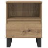 Table de chevet chêne artisanal 40x35x50 cm bois d’ingénierie 618163618163