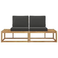 Canapé d'extérieur en bout 2 Pièce Blanc Bois d'Acacia Massif 618180618180