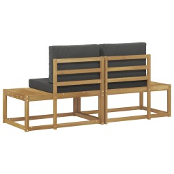 Canapé d'extérieur en bout 2 Pièce Blanc Bois d'Acacia Massif 618180618180