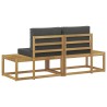 Canapé d'extérieur en bout 2 Pièce Blanc Bois d'Acacia Massif 618180618180