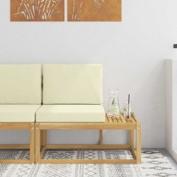 Canapé d'extérieur en bout avec coussin Blanc 91 x 63 x 73 cm 618182618182