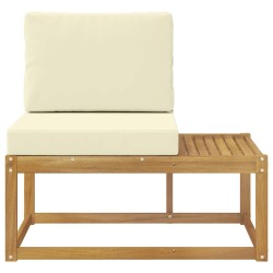 Canapé d'extérieur en bout avec coussin Blanc 91 x 63 x 73 cm 618182618182
